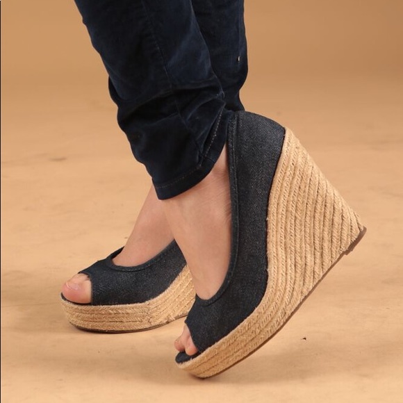 Charming Charlie Shoes - Charming Charlie jean wedges